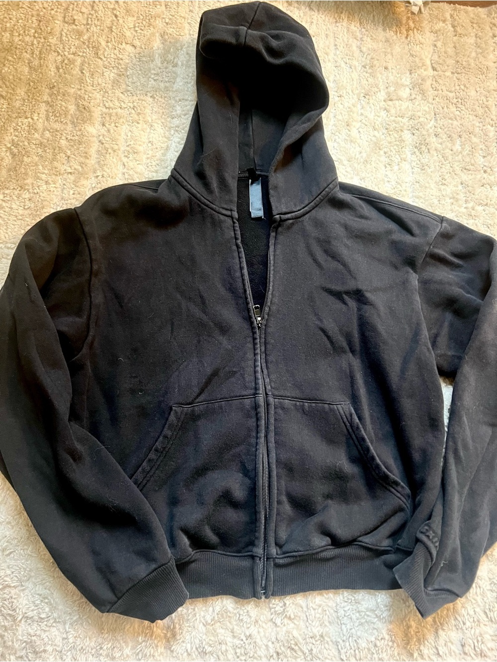 Skims Black Zip-Up Hoodie